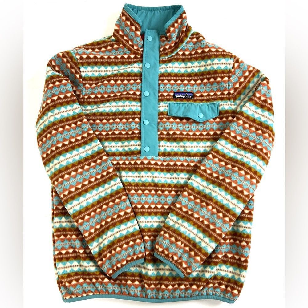 Rare Patagonia Fleece Pullover Reversible with Zip & Snap Closure